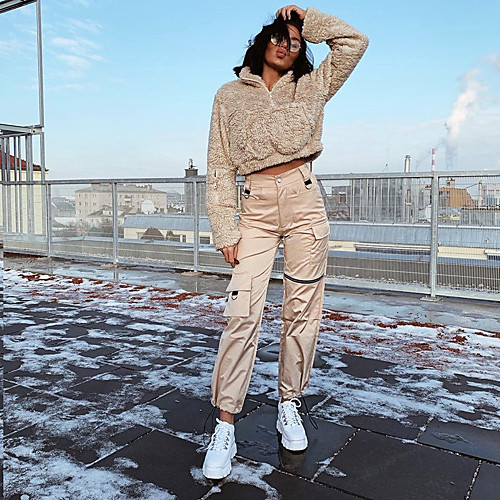 Women's Streetwear Sports Daily Tactical Cargo Pants Striped Full Length Khaki
Women's Streetwear Sports Daily Tactical Cargo Pants Striped Full Length Khaki