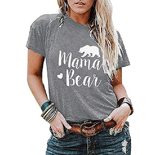 women& #39;s mama bear t shirts short sleeve lettering graphic tees summer tops light grey
women& #39;s mama bear t shirts short sleeve lettering graphic tees summer tops light grey