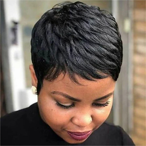 Synthetic Wig Curly Bouncy Curl Pixie Cut Wig Short Black Synthetic Hair 6 inch Women's Classic Easy to Carry Cool Black
Synthetic Wig Curly Bouncy Curl Pixie Cut Wig Short Black Synthetic Hair 6 inch Women's Classic Easy to Carry Cool Black