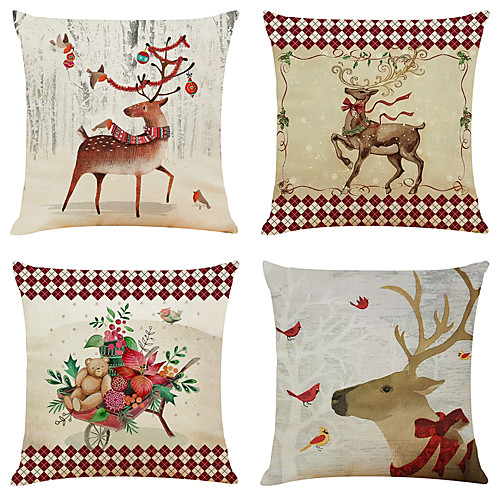 1 Set of 4 pcs Christmas Series Decorative Linen Throw Pillow Cover 18 x 18 inches 45 x 45 cm
1 Set of 4 pcs Christmas Series Decorative Linen Throw Pillow Cover 18 x 18 inches 45 x 45 cm