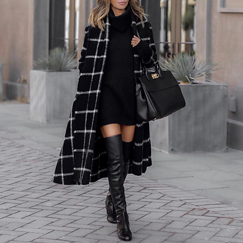 Women's Plaid Basic Fall & Winter Coat Long Daily Long Sleeve Polyster Coat Tops Black
Women's Plaid Basic Fall & Winter Coat Long Daily Long Sleeve Polyster Coat Tops Black