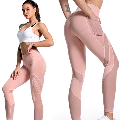 Women's High Waist Yoga Pants Side Pockets Cropped Leggings Breathable Pale Pink Mesh Spandex Yoga Fitness Pilates Sports Activewear Stretchy Skinny / Blushing Pink
Women's High Waist Yoga Pants Side Pockets Cropped Leggings Breathable Pale Pink Mesh Spandex Yoga Fitness Pilates Sports Activewear Stretchy Skinny / Blushing Pink
