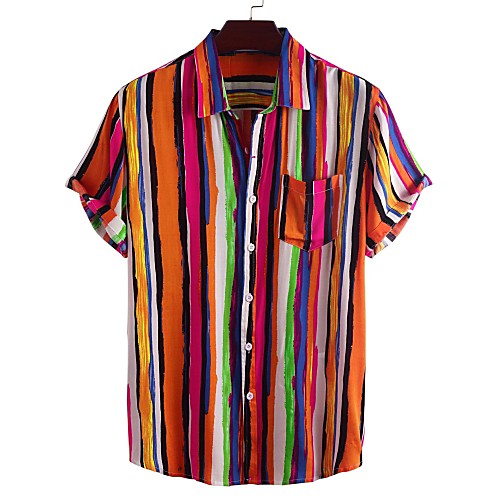 Men's Shirt Other Prints Striped Short Sleeve Daily Tops Cotton Basic Blushing Pink Fuchsia Orange
Men's Shirt Other Prints Striped Short Sleeve Daily Tops Cotton Basic Blushing Pink Fuchsia Orange