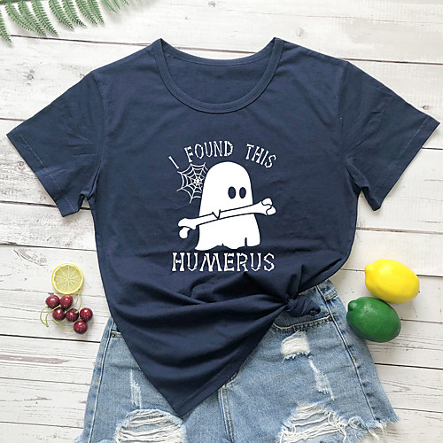 Women's Halloween T shirt Graphic Graphic Prints Letter Print Round Neck Tops 100% Cotton Basic Halloween Basic Top White Black Purple
Women's Halloween T shirt Graphic Graphic Prints Letter Print Round Neck Tops 100% Cotton Basic Halloween Basic Top White Black Purple