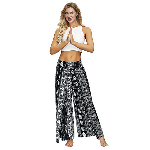 Women's Yoga Pants Wide Leg High Split Bottoms Breathable Quick Dry Bohemian Black Yoga Fitness Gym Workout Sports Activewear / Casual / Athleisure
Women's Yoga Pants Wide Leg High Split Bottoms Breathable Quick Dry Bohemian Black Yoga Fitness Gym Workout Sports Activewear / Casual / Athleisure