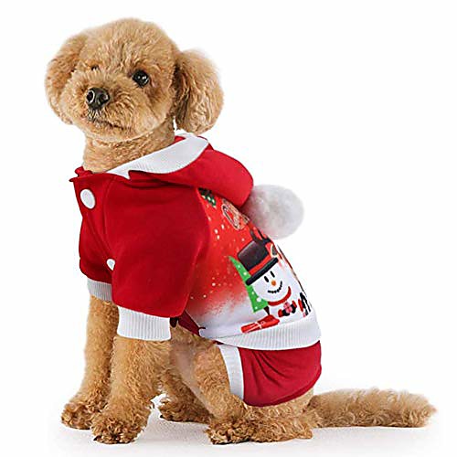 christmas dog clothes cartoon snowman doggie costume warm coral fleece pet hoodie coat outfit winter small dog four-leg jumpsuit jacket doggie pajamas puppy party dress up apparel (red)
christmas dog clothes cartoon snowman doggie costume warm coral fleece pet hoodie coat outfit winter small dog four-leg jumpsuit jacket doggie pajamas puppy party dress up apparel (red)
