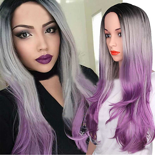 Wig Female Harajuku Fashion Black Gray Purple Three-Color Gradient Mid-Point Long Curly Hair Big Wave Chemical Fiber Wig
Wig Female Harajuku Fashion Black Gray Purple Three-Color Gradient Mid-Point Long Curly Hair Big Wave Chemical Fiber Wig
