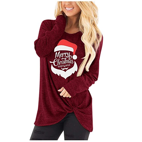 Women's T-shirt Graphic Prints Long Sleeve Patchwork Round Neck Tops Loose Christmas Basic Top Black Blue Red
Women's T-shirt Graphic Prints Long Sleeve Patchwork Round Neck Tops Loose Christmas Basic Top Black Blue Red