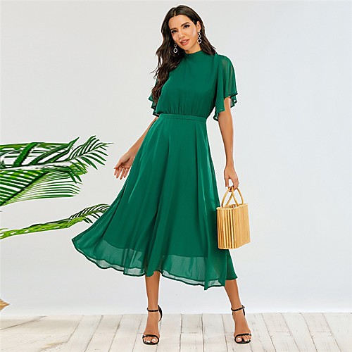 Women's A Line Dress Midi Dress Green Half Sleeve Solid Color Fall Round Neck Elegant 2021 L XL 3XL 4XL
Women's A Line Dress Midi Dress Green Half Sleeve Solid Color Fall Round Neck Elegant 2021 L XL 3XL 4XL