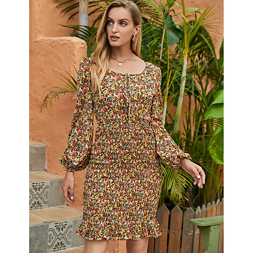 Women's Sheath Dress Short Mini Dress Rainbow Long Sleeve Print Ruched Print Fall Winter Square Neck Casual Sexy Lantern Sleeve 2021 S M L XL
Women's Sheath Dress Short Mini Dress Rainbow Long Sleeve Print Ruched Print Fall Winter Square Neck Casual Sexy Lantern Sleeve 2021 S M L XL