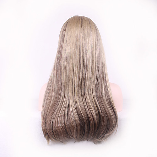 

Synthetic Wig Yaki Straight Natural Straight Neat Bang Wig Long Grey Synthetic Hair 28 inch Women's Fashionable Design Party Exquisite Dark Gray