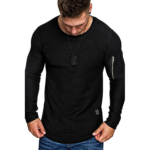 Men's T shirt Other Prints Solid Colored Long Sleeve Daily Tops Black Khaki Green
Men's T shirt Other Prints Solid Colored Long Sleeve Daily Tops Black Khaki Green