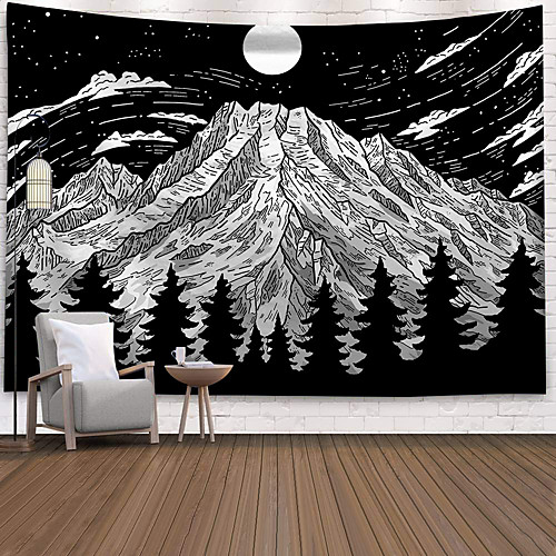 Sketch Wall Tapestry Art Decor Blanket Curtain Hanging Home Bedroom Living Room Decoration Mountain Landscape Moon Black and White
Sketch Wall Tapestry Art Decor Blanket Curtain Hanging Home Bedroom Living Room Decoration Mountain Landscape Moon Black and White