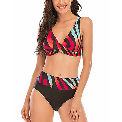 Women's Bikini Swimsuit High Waist Rainbow Black Rainbow Swimwear Padded Bathing Suits Fashion Sexy
Women's Bikini Swimsuit High Waist Rainbow Black Rainbow Swimwear Padded Bathing Suits Fashion Sexy