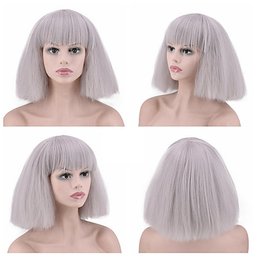 Synthetic Wig kinky Straight Bob Wig Burgundy Short Blonde Grey Green White Black Synthetic Hair 12 inch Women's Fashionable Design Cosplay Exquisite White Burgundy
Synthetic Wig kinky Straight Bob Wig Burgundy Short Blonde Grey Green White Black Synthetic Hair 12 inch Women's Fashionable Design Cosplay Exquisite White Burgundy