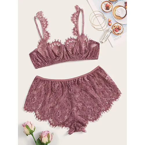 Women's Lace Mesh Suits Nightwear Jacquard Solid Colored Embroidered Dusty Rose S M L
Women's Lace Mesh Suits Nightwear Jacquard Solid Colored Embroidered Dusty Rose S M L