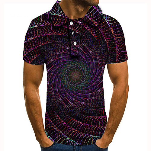 Men's Polo 3D Print Graphic Optical Illusion Print Short Sleeve Daily Tops Basic Purple
Men's Polo 3D Print Graphic Optical Illusion Print Short Sleeve Daily Tops Basic Purple