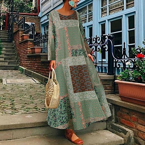 Women's Swing Dress Maxi long Dress Blue Red Green Long Sleeve Print Patchwork Print Spring Round Neck Hot Casual Boho 2021 S M L XL XXL 3XL 4XL 5XL
Women's Swing Dress Maxi long Dress Blue Red Green Long Sleeve Print Patchwork Print Spring Round Neck Hot Casual Boho 2021 S M L XL XXL 3XL 4XL 5XL