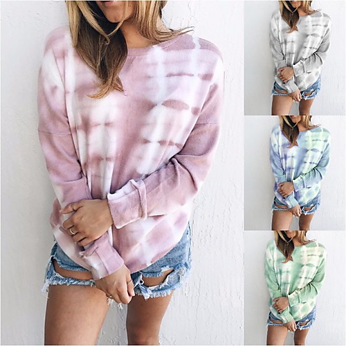 Women's Sweatshirt Pullover Tie Dye Crew Neck Color Block Sport Athleisure Sweatshirt Top Long Sleeve Warm Soft Oversized Comfortable Plus Size Everyday Use Daily Exercising / Winter
Women's Sweatshirt Pullover Tie Dye Crew Neck Color Block Sport Athleisure Sweatshirt Top Long Sleeve Warm Soft Oversized Comfortable Plus Size Everyday Use Daily Exercising / Winter