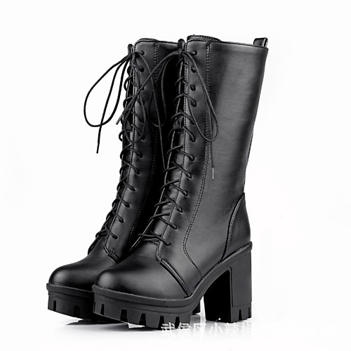 Women's Boots Block Heel Boots Block Heel Round Toe Mid Calf Boots Basic Casual Daily Walking Shoes PU Solid Colored White Black Brown / Knee High Boots
Women's Boots Block Heel Boots Block Heel Round Toe Mid Calf Boots Basic Casual Daily Walking Shoes PU Solid Colored White Black Brown / Knee High Boots