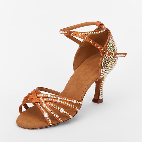 Women's Latin Shoes Ballroom Shoes Line Dance Sandal Rhinestone Flared Heel Brown Buckle / Suede
Women's Latin Shoes Ballroom Shoes Line Dance Sandal Rhinestone Flared Heel Brown Buckle / Suede