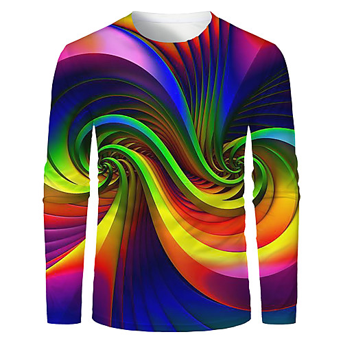 Men's 3D Abstract Graphic T-shirt Long Sleeve Daily Tops Basic Round Neck Rainbow
Men's 3D Abstract Graphic T-shirt Long Sleeve Daily Tops Basic Round Neck Rainbow
