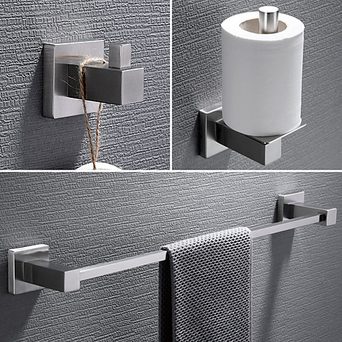 3 Pcs Bathroom Hardware Set Bathroom Towel Bar, Robe Hook, Towel Holder, 304 Stainless Steel Low Carbon Steel Metal Wall Mounted
3 Pcs Bathroom Hardware Set Bathroom Towel Bar, Robe Hook, Towel Holder, 304 Stainless Steel Low Carbon Steel Metal Wall Mounted