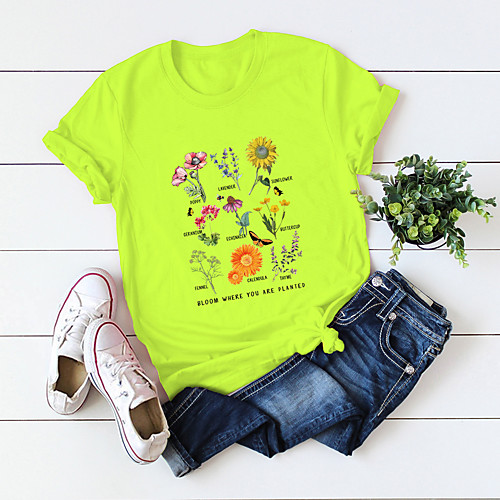 Women's Blouse Shirt Floral Flower Letter Round Neck Tops 100% Cotton Basic Basic Top White Blue Yellow
Women's Blouse Shirt Floral Flower Letter Round Neck Tops 100% Cotton Basic Basic Top White Blue Yellow