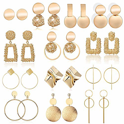 10 pairs statement drop dangle earrings, fashion big geometric earrings for women & gold stud hoops earrings for girls, hanging earring set jewelry gifts
10 pairs statement drop dangle earrings, fashion big geometric earrings for women & gold stud hoops earrings for girls, hanging earring set jewelry gifts