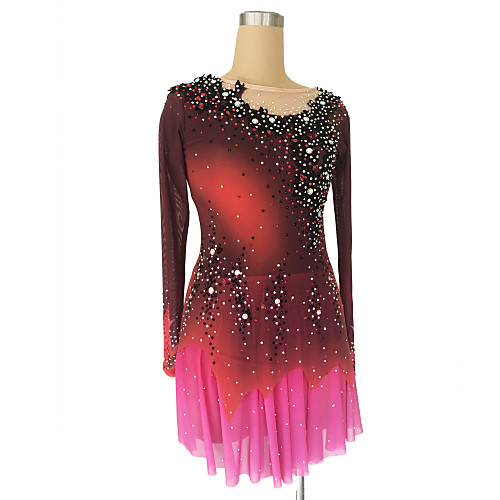 Figure Skating Dress Women's Girls' Ice Skating Dress Red Glitter Patchwork Spandex High Elasticity Competition Skating Wear Handmade Crystal / Rhinestone Long Sleeve Ice Skating Figure Skating
Figure Skating Dress Women's Girls' Ice Skating Dress Red Glitter Patchwork Spandex High Elasticity Competition Skating Wear Handmade Crystal / Rhinestone Long Sleeve Ice Skating Figure Skating