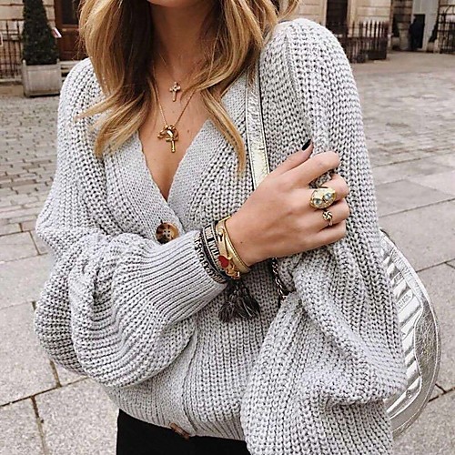 Women's Basic Knitted Solid Color Plain Cardigan Cotton Long Sleeve Sweater Cardigans V Neck Fall Winter White Black Blue
Women's Basic Knitted Solid Color Plain Cardigan Cotton Long Sleeve Sweater Cardigans V Neck Fall Winter White Black Blue