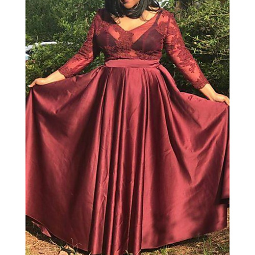 A-Line Luxurious Sexy Wedding Guest Formal Evening Dress V Neck 3/4 Length Sleeve Floor Length Satin with Pleats 2021
A-Line Luxurious Sexy Wedding Guest Formal Evening Dress V Neck 3/4 Length Sleeve Floor Length Satin with Pleats 2021