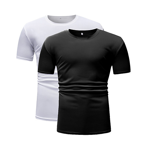 Men's Unisex T shirt non-printing Solid Colored Plus Size 2pcs Short Sleeve Daily Tops Black / White
Men's Unisex T shirt non-printing Solid Colored Plus Size 2pcs Short Sleeve Daily Tops Black / White