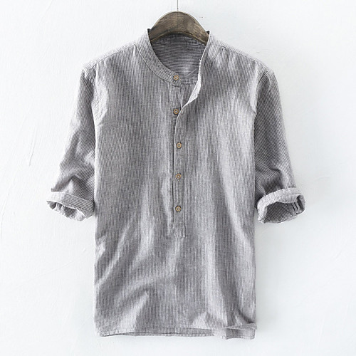 Men's Shirt Other Prints Striped Half Sleeve Daily Tops Cotton Basic Blue Beige Gray
Men's Shirt Other Prints Striped Half Sleeve Daily Tops Cotton Basic Blue Beige Gray