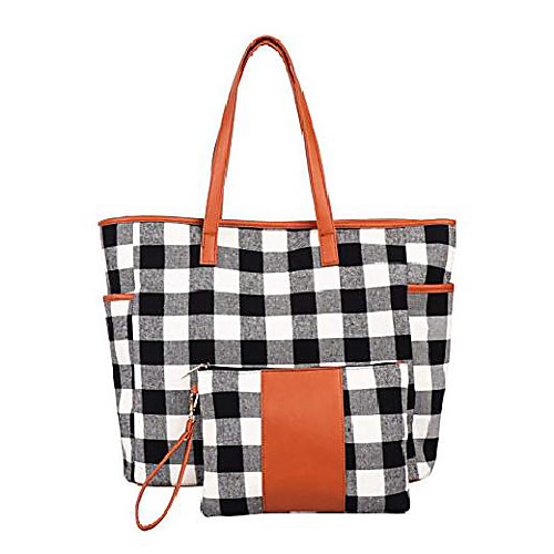 2pcs buffalo plaid check tote and wristlet set personalized check tote bag handbag,shoulder bag for women (black grid)
2pcs buffalo plaid check tote and wristlet set personalized check tote bag handbag,shoulder bag for women (black grid)