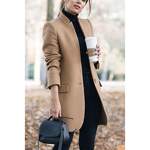 Women's Geometric Basic Fall & Winter Coat Long Daily Long Sleeve Polyester Coat Tops Khaki
Women's Geometric Basic Fall & Winter Coat Long Daily Long Sleeve Polyester Coat Tops Khaki