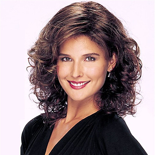 Synthetic Wig Curly Body Wave Middle Part Wig Medium Length Dark Brown Synthetic Hair Women's Fashionable Design Exquisite Fluffy Dark Brown
Synthetic Wig Curly Body Wave Middle Part Wig Medium Length Dark Brown Synthetic Hair Women's Fashionable Design Exquisite Fluffy Dark Brown