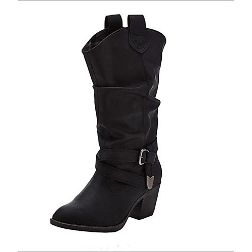 Women's Boots Cowboy Western Boots Chunky Heel Round Toe Mid Calf Boots Casual Basic Daily Walking Shoes PU Black Brown / Knee High Boots
Women's Boots Cowboy Western Boots Chunky Heel Round Toe Mid Calf Boots Casual Basic Daily Walking Shoes PU Black Brown / Knee High Boots