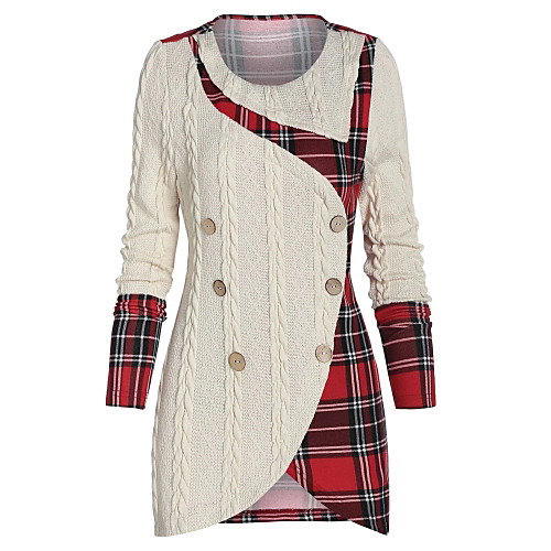 Women's Sheath Dress Short Mini Dress Beige Long Sleeve Plaid Layered Ruched Ruffle Fall Winter Round Neck Hot Vintage Sexy 2021 L XL XXL 3XL / Plus Size
Women's Sheath Dress Short Mini Dress Beige Long Sleeve Plaid Layered Ruched Ruffle Fall Winter Round Neck Hot Vintage Sexy 2021 L XL XXL 3XL / Plus Size