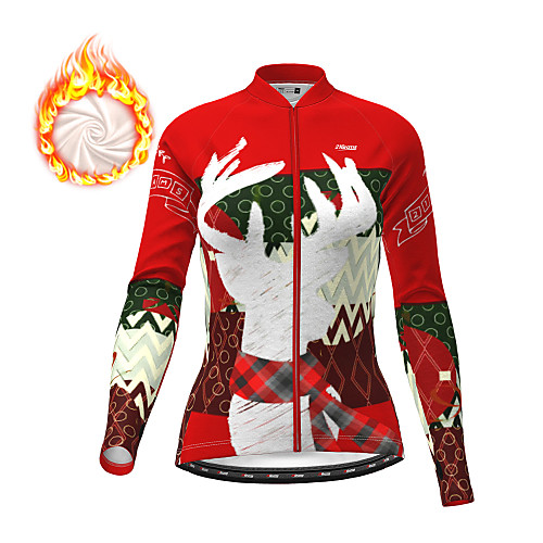 21Grams Women's Long Sleeve Cycling Jersey Winter Fleece Red Blue Green Christmas Bike Top Mountain Bike MTB Road Bike Cycling Fleece Lining Breathable Warm Sports Clothing Apparel / Micro-elastic 
21Grams Women's Long Sleeve Cycling Jersey Winter Fleece Red Blue Green Christmas Bike Top Mountain Bike MTB Road Bike Cycling Fleece Lining Breathable Warm Sports Clothing Apparel / Micro-elastic
