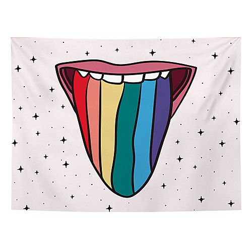 Wall Tapestry Art Decor Blanket Curtain Picnic Tablecloth Hanging Home Bedroom Living Room Dorm Decoration Polyester Star Background Mouth Rainbow Tongue View
Wall Tapestry Art Decor Blanket Curtain Picnic Tablecloth Hanging Home Bedroom Living Room Dorm Decoration Polyester Star Background Mouth Rainbow Tongue View