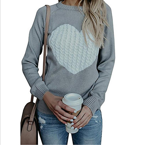 Women's Basic Knitted Solid Color Plain Pullover Acrylic Fibers Long Sleeve Loose Sweater Cardigans Crew Neck Round Neck Fall Black Red Gray
Women's Basic Knitted Solid Color Plain Pullover Acrylic Fibers Long Sleeve Loose Sweater Cardigans Crew Neck Round Neck Fall Black Red Gray