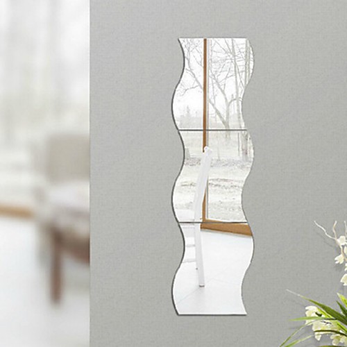 3 pcs DIY Wave Shaped Acrylic Mirror Effect Sticker Wall Sticker Mirror Surface Wall Stickers Home Decoration Side 30 x 23.5cm
3 pcs DIY Wave Shaped Acrylic Mirror Effect Sticker Wall Sticker Mirror Surface Wall Stickers Home Decoration Side 30 x 23.5cm