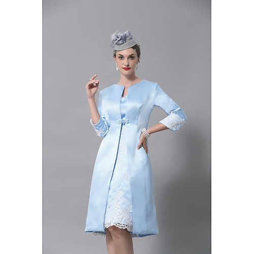 Sheath / Column Mother of the Bride Dress Plus Size Vintage V Neck Knee Length Polyester Sleeveless with Lace 2021
Sheath / Column Mother of the Bride Dress Plus Size Vintage V Neck Knee Length Polyester Sleeveless with Lace 2021
