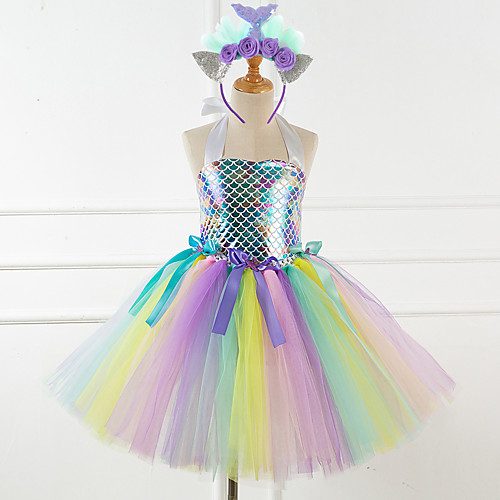 Mermaid Dress Girls' Movie Cosplay Vacation Dress New Year's Green Rainbow Dress Headwear Christmas Halloween Carnival Polyester / Cotton Polyester
Mermaid Dress Girls' Movie Cosplay Vacation Dress New Year's Green Rainbow Dress Headwear Christmas Halloween Carnival Polyester / Cotton Polyester