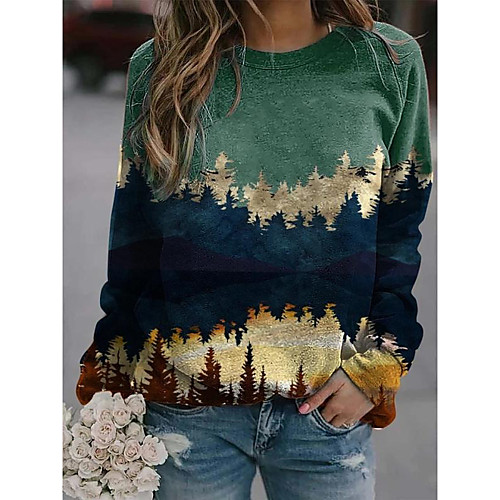 Women's Blouse Shirt Graphic Prints Long Sleeve Round Neck Tops Basic Basic Top Blue Khaki Green
Women's Blouse Shirt Graphic Prints Long Sleeve Round Neck Tops Basic Basic Top Blue Khaki Green