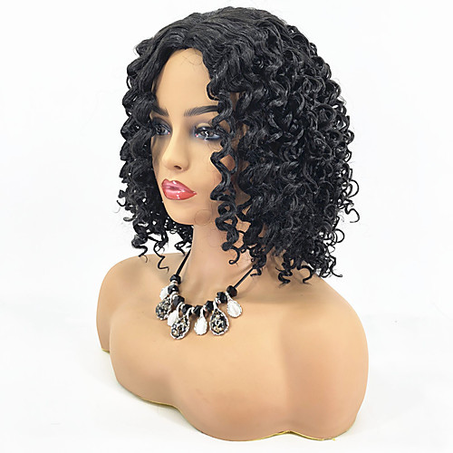 Synthetic Wig Curly Afro Middle Part Wig Short Black Synthetic Hair Women's Cool Fluffy Black
Synthetic Wig Curly Afro Middle Part Wig Short Black Synthetic Hair Women's Cool Fluffy Black