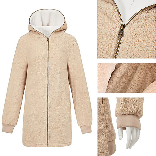 Women's Solid Colored Zipper Basic Autumn / Fall Teddy Coat Long Daily Long Sleeve Coat Tops Dark Grey
Women's Solid Colored Zipper Basic Autumn / Fall Teddy Coat Long Daily Long Sleeve Coat Tops Dark Grey