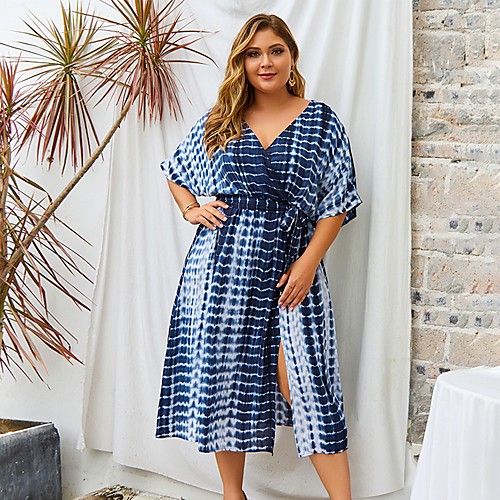 Women's A Line Dress Midi Dress Red Green Royal Blue Half Sleeve Striped Summer V Neck Sexy 2021 XL XXL 3XL 4XL / Plus Size
Women's A Line Dress Midi Dress Red Green Royal Blue Half Sleeve Striped Summer V Neck Sexy 2021 XL XXL 3XL 4XL / Plus Size