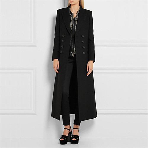 Women's Long Coat Solid Colored Oversized Winter Notch lapel collar Coat Maxi Casual / Daily Long Sleeve Acrylic Coat Tops Black
Women's Long Coat Solid Colored Oversized Winter Notch lapel collar Coat Maxi Casual / Daily Long Sleeve Acrylic Coat Tops Black